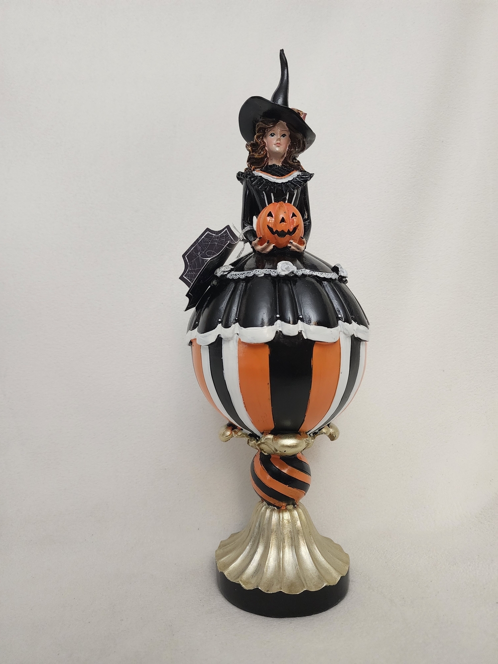 Halloween Witch Decor Collectible Figurine - Black & Orange